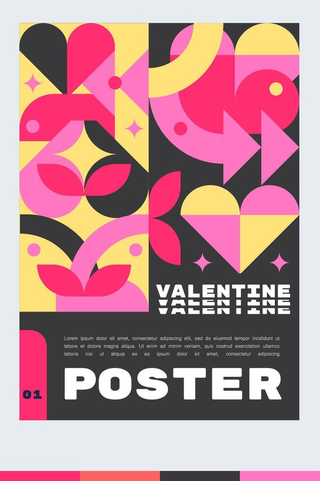 Poster and banner collection for Valentine's Day business cover vector
