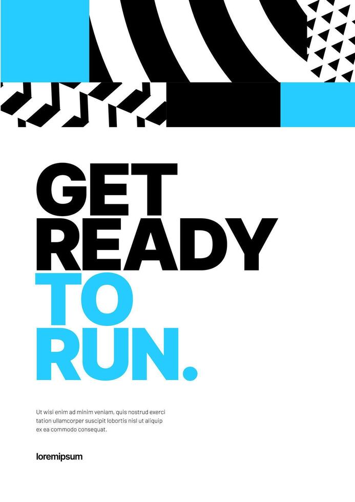 layout template design for run, championship or sports event. Poster design with abstract running track on stadium with lane. Design for flyer, poster, cover, brochure, banner or background. vector