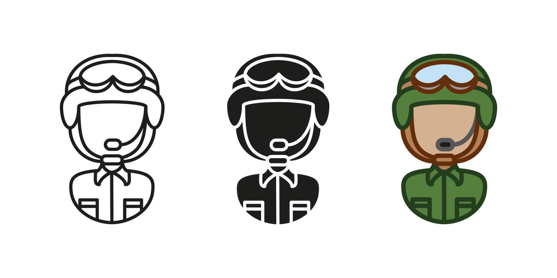 Soldier icon. Military forces character illustration. Army uniform symbol. American veteran sign. Patriot avatar. Special forces camouflage occupation. US combat warrior officer silhouette. vector