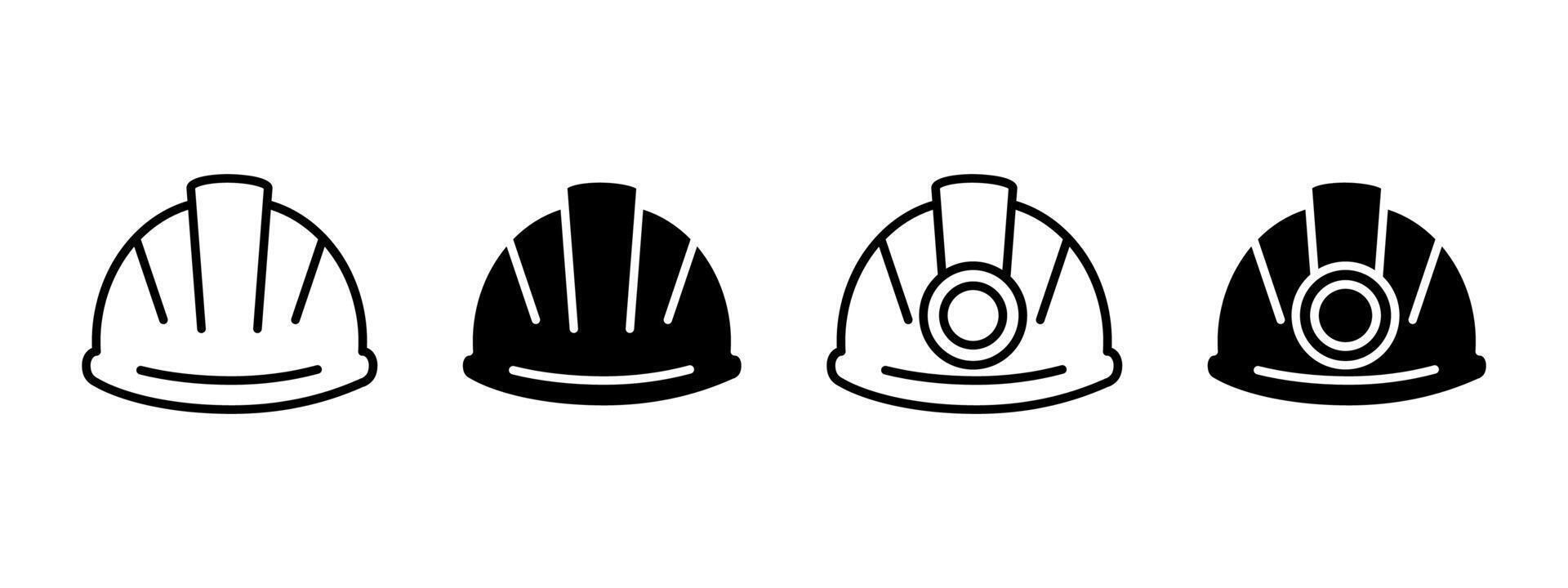 Hard hat icon. Protective helmet illustration. Safety cap symbol. Construction worker or miner equipment. Industrial engineer sign. Architect or builder concept. Construction hard hat pictogram vector