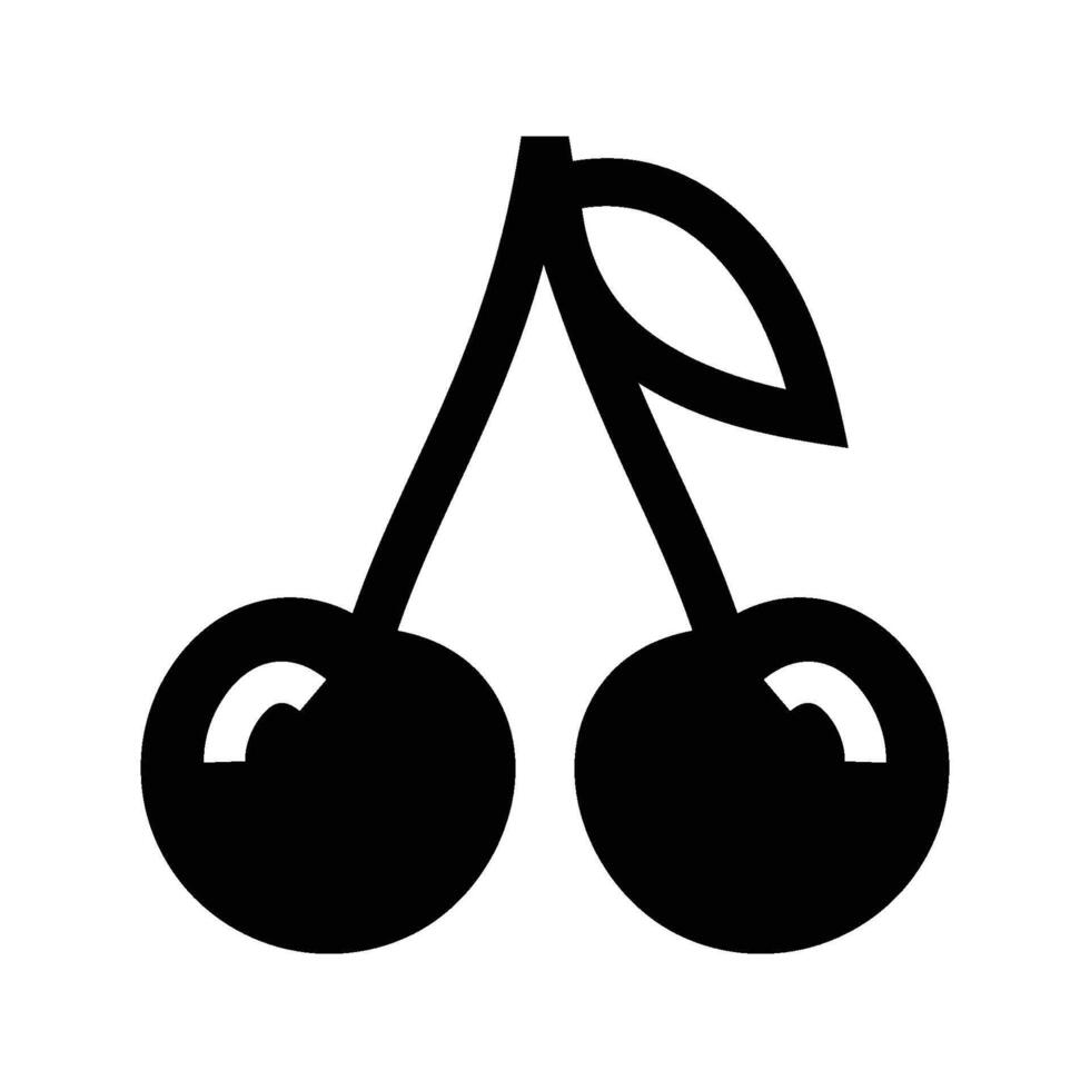 cherry icon, fruit illustration, fresh healthy sweet cherries vector