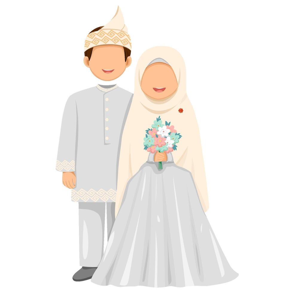 Bride and groom for invitation design vector