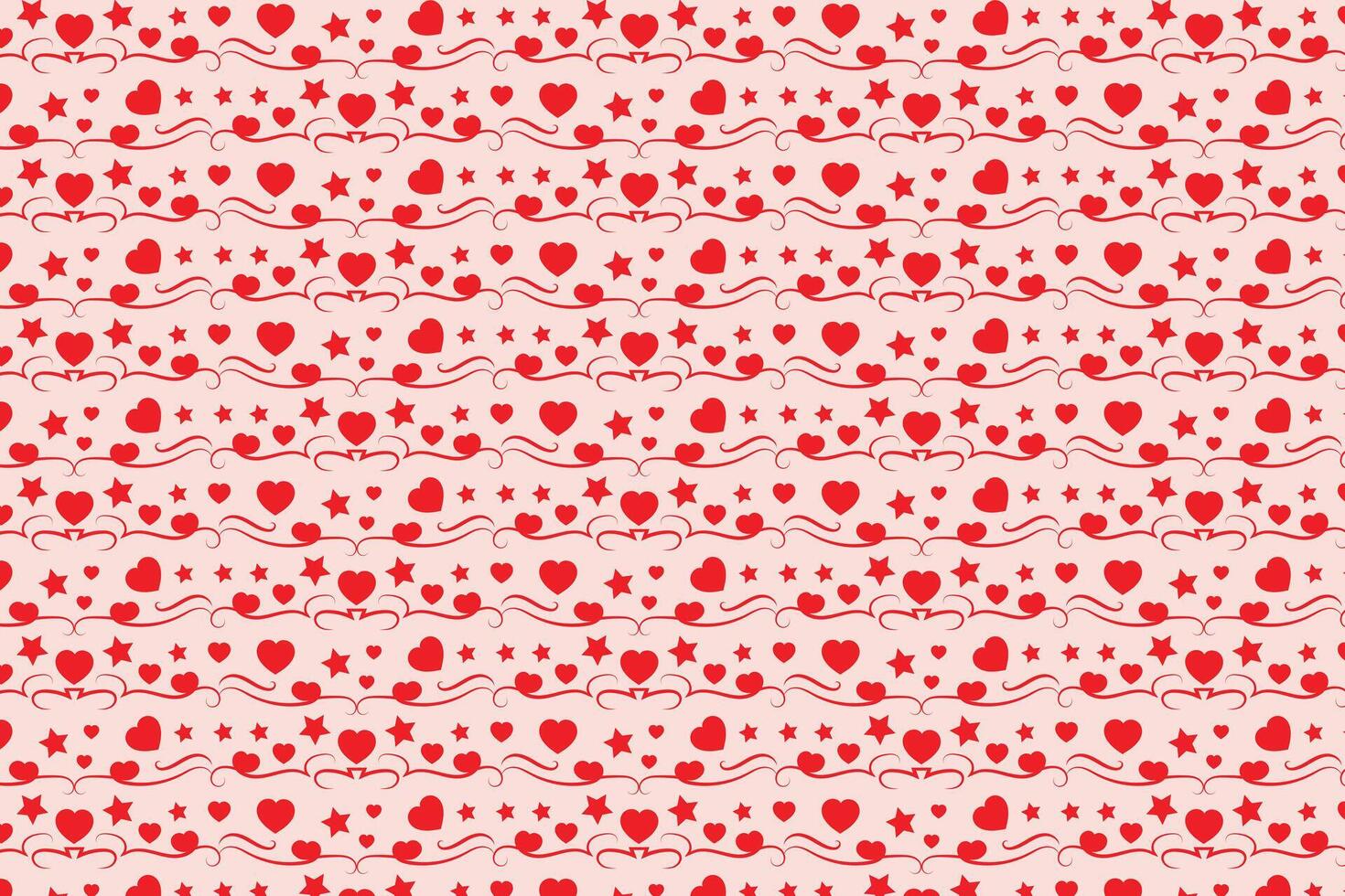 Red hearts swirls seamless background vector