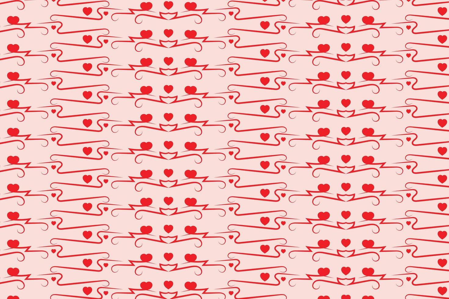 Red hearts paper pattern vector