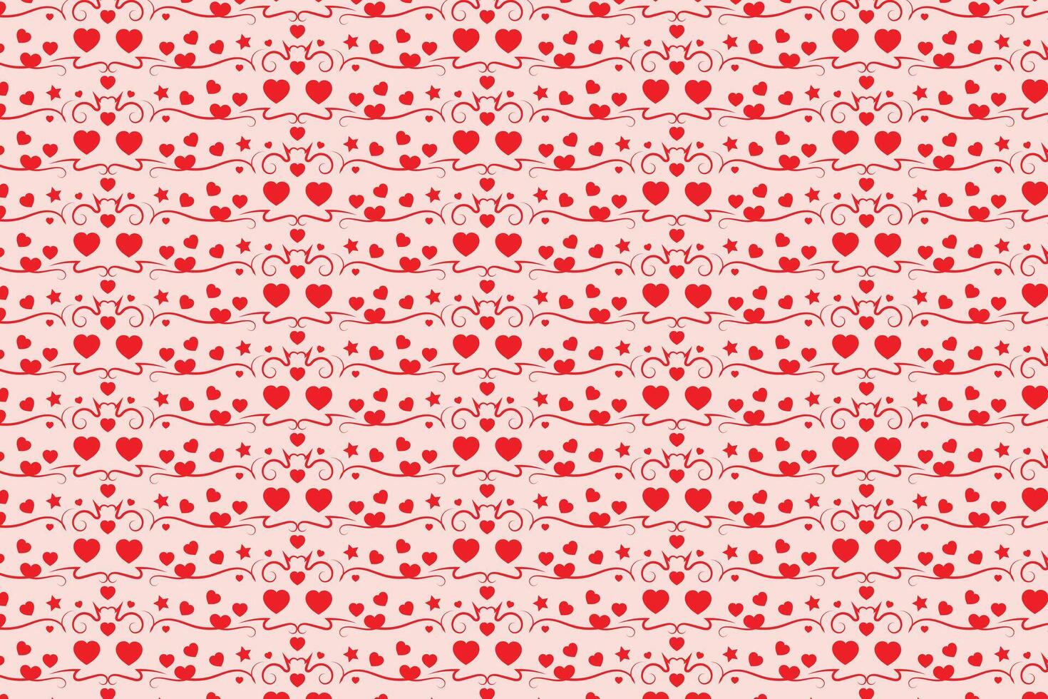 Red hearts swirls Patterns vector