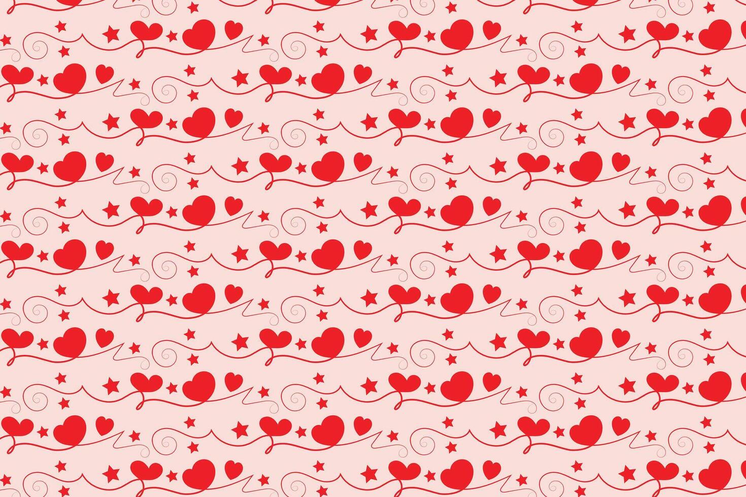 Hearts and Elegant Swirls pattern vector