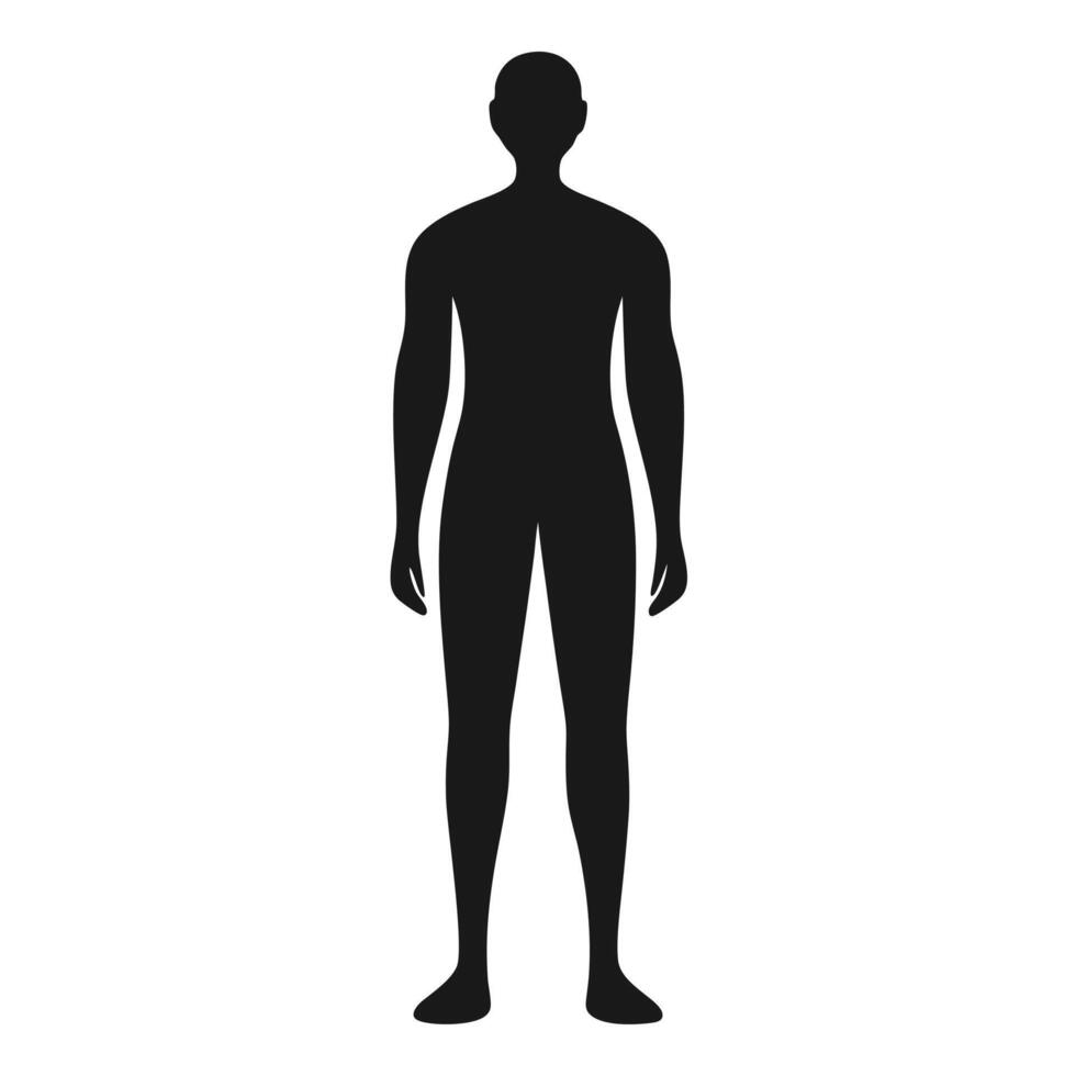 A silhouette of a man's body in black vector
