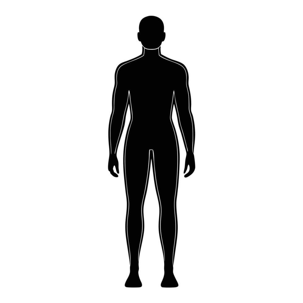A silhouette of a man's body with no head vector