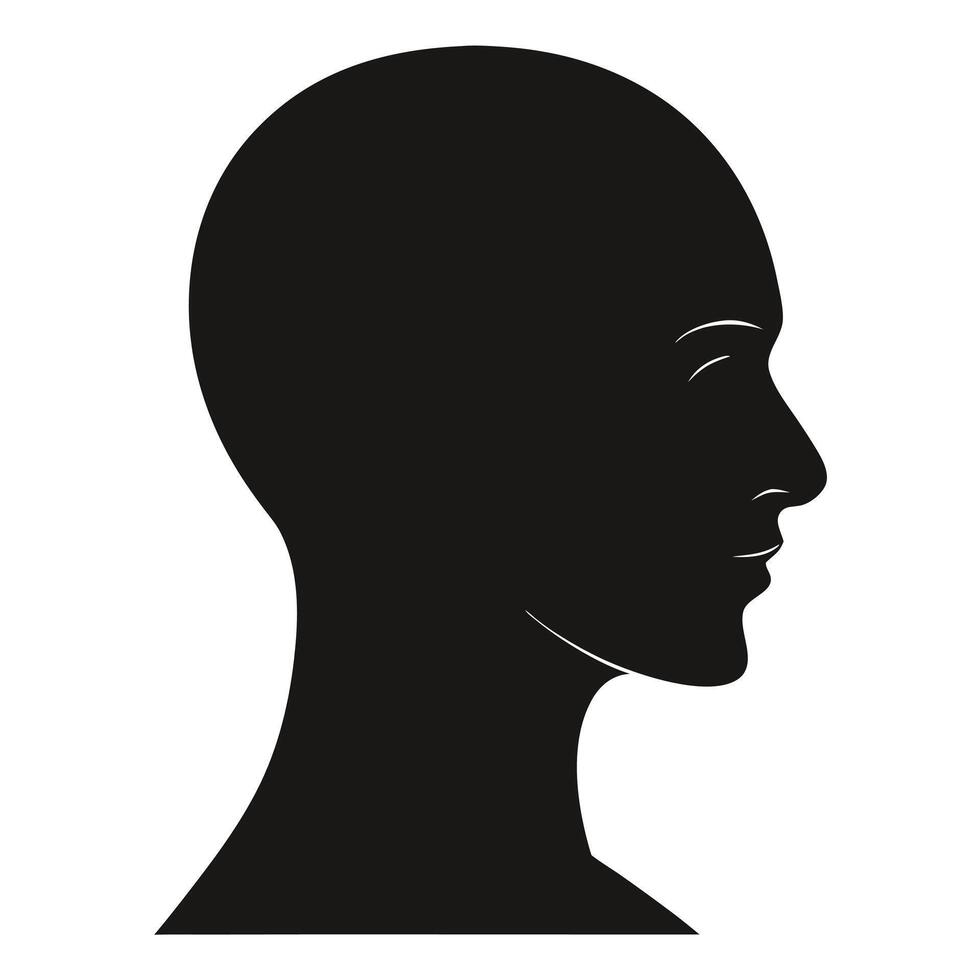 Silhouette of a man's head with a bald spot vector