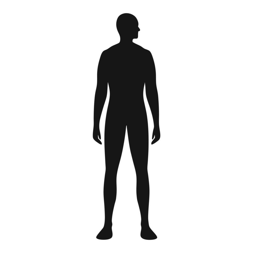 A silhouette of a man standing in front of a white background vector