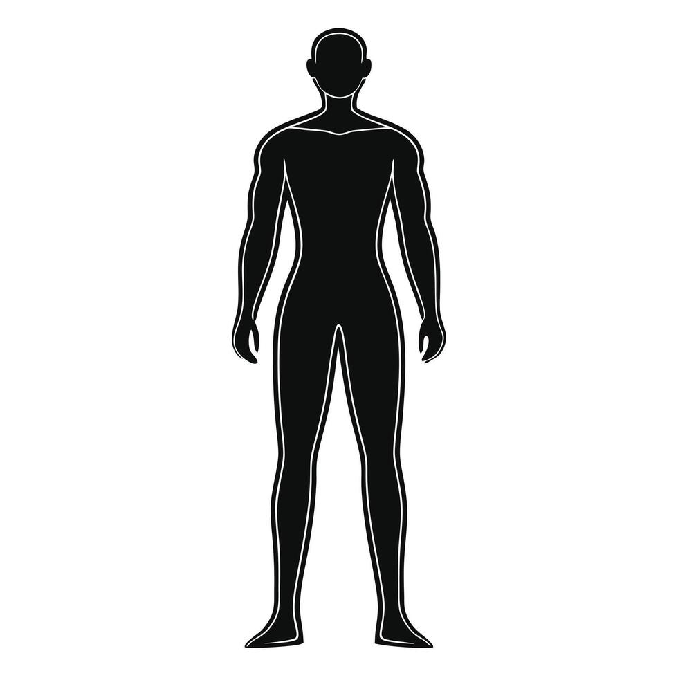 A silhouette of a man's body with no head vector