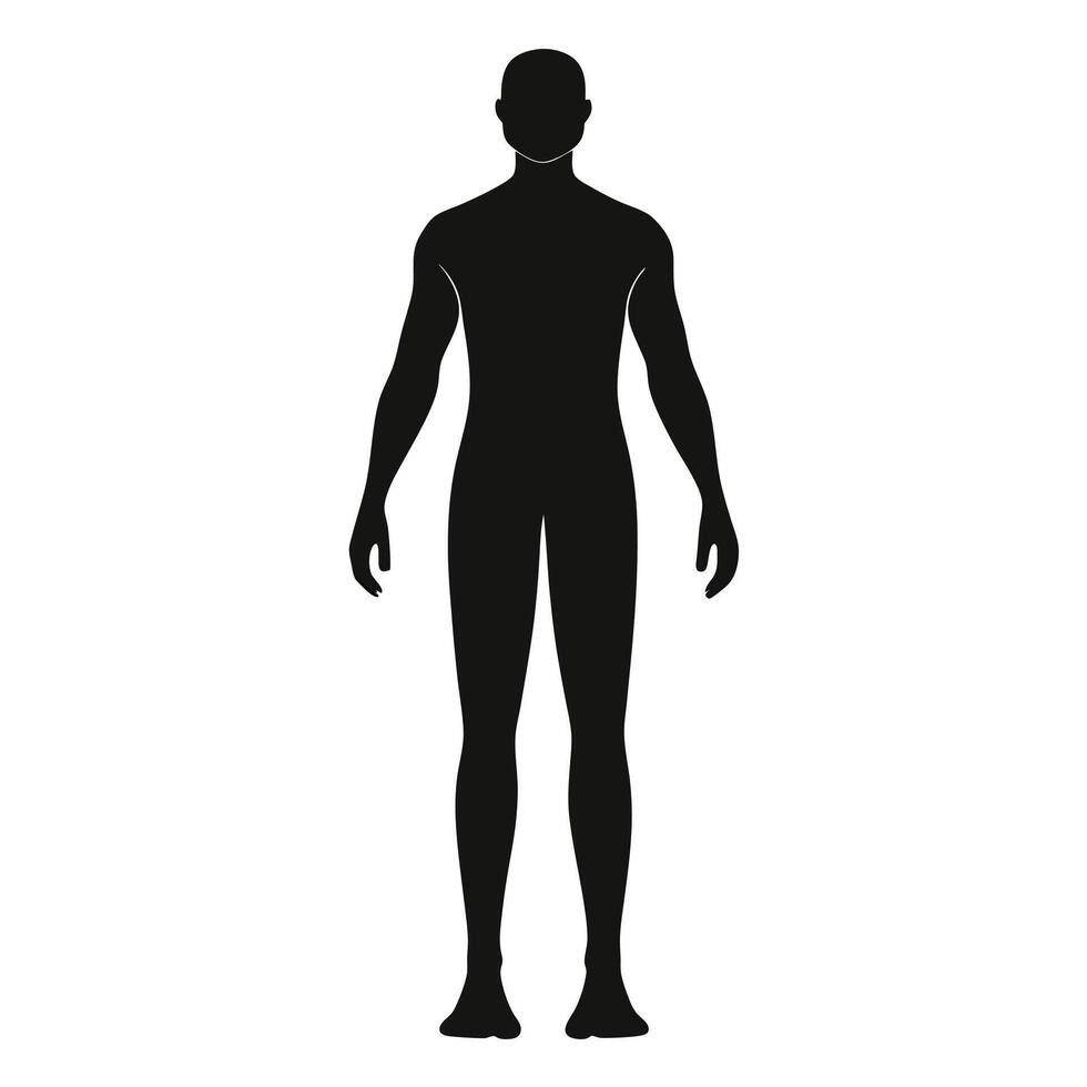 A silhouette of a man's body in a black and white image vector