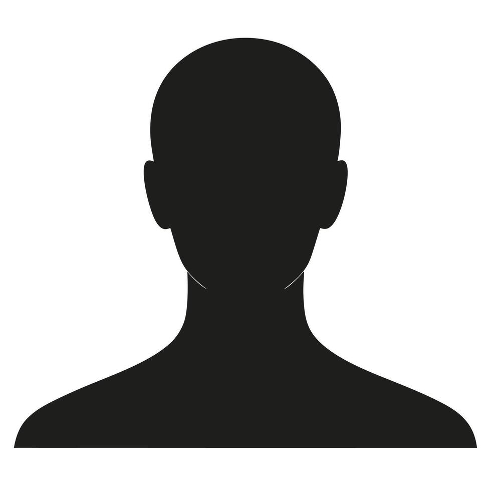 A silhouette of a man's head on a white background vector