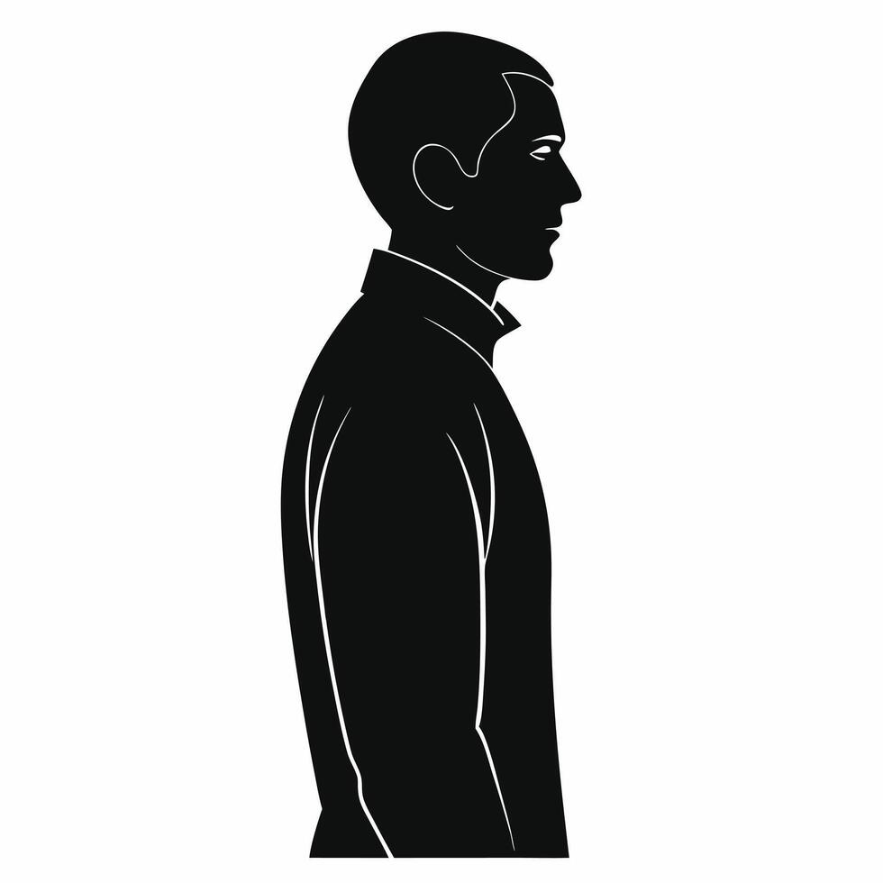 A silhouette of a man in a suit vector