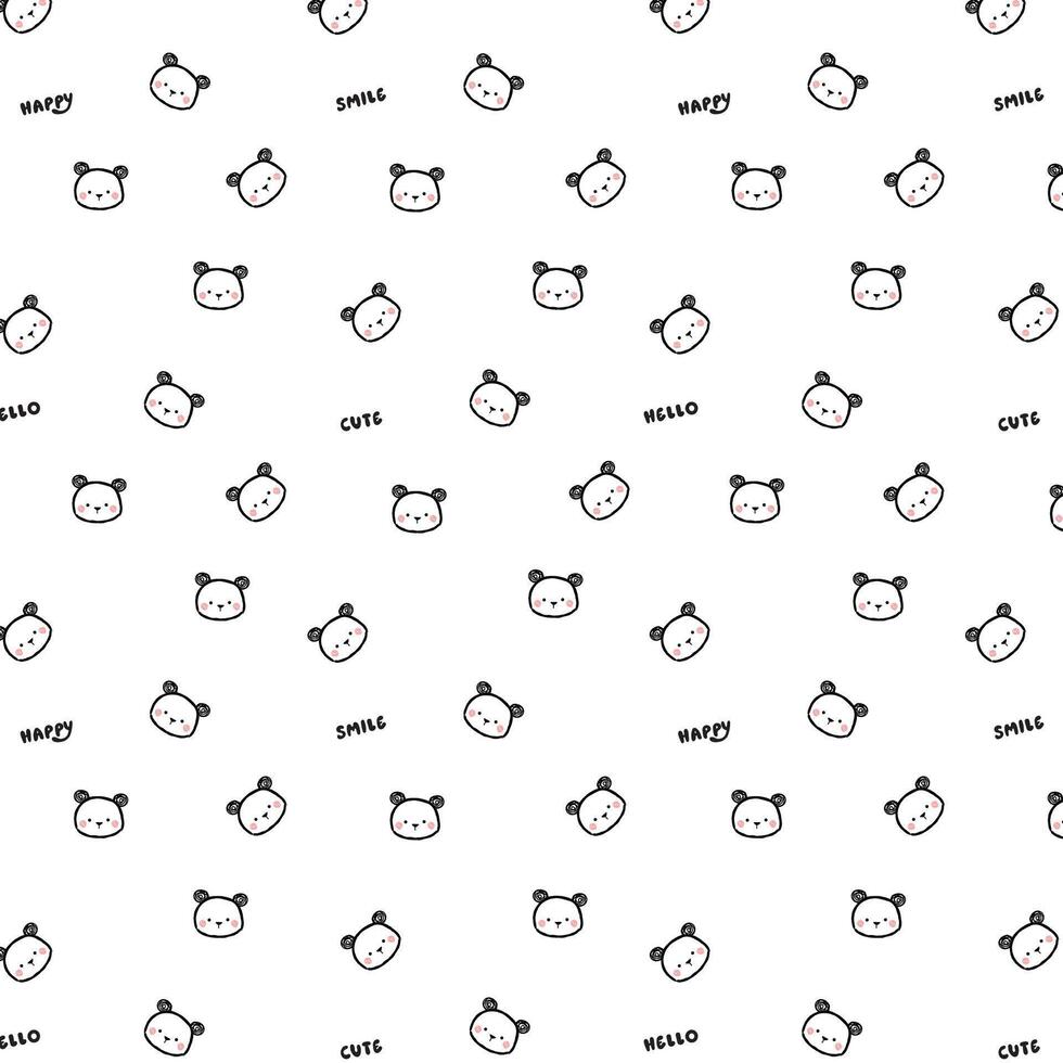 HELLO PANDA SEAMLESS vector