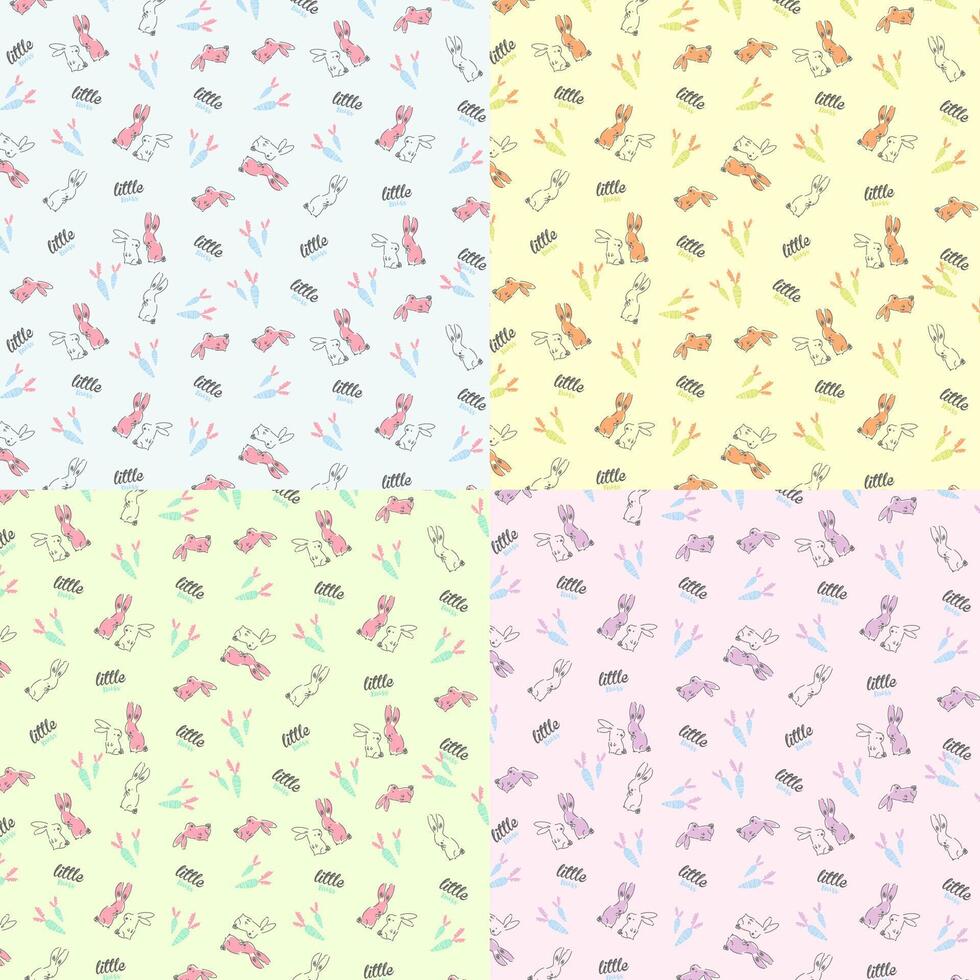 CUTE RABBIT SEAMLESS vector