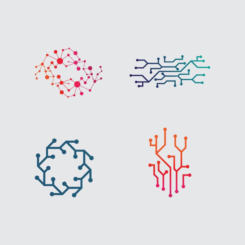Tech gear logo design template vector