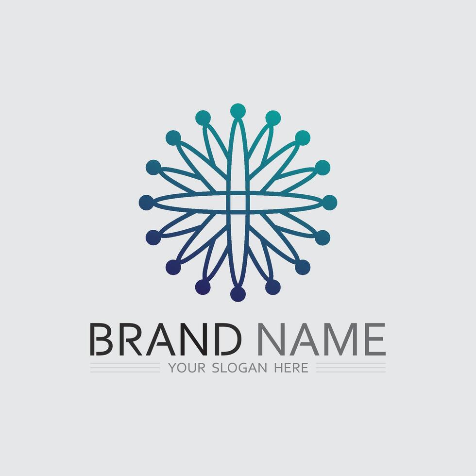 Tech gear logo design template. Technology Logo Template Design orbit vector