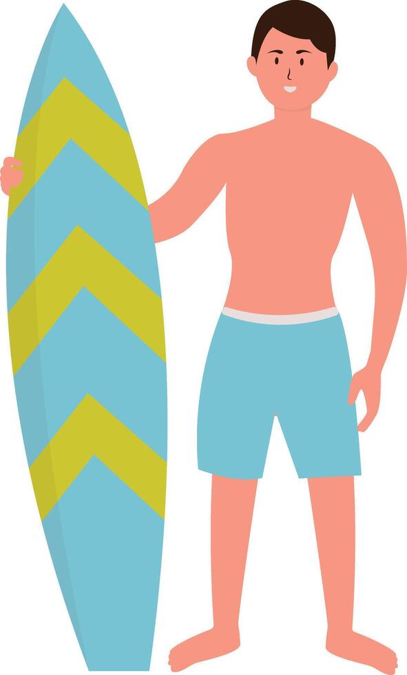 People on Summer Beach Surfing vector