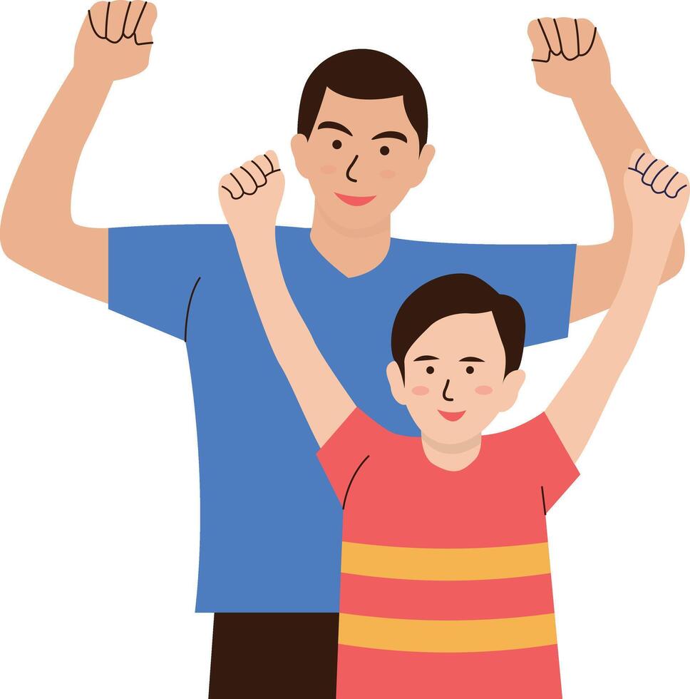 Happy Father Day in Cartoon Design Concept vector