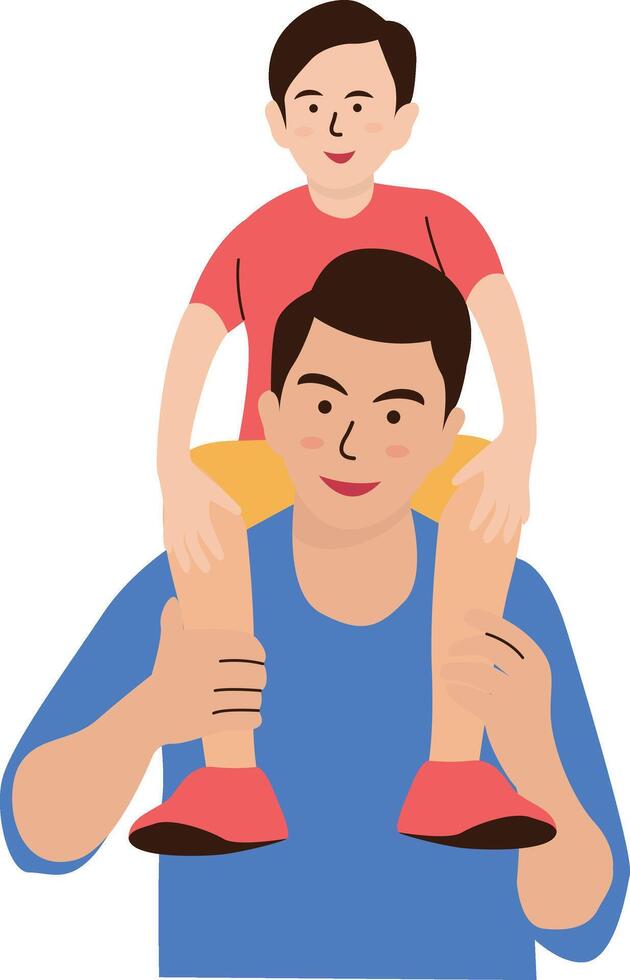 Happy Father Day in Flat Design vector