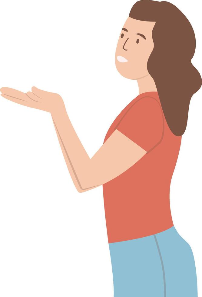 Excited People Character in Flat Design vector