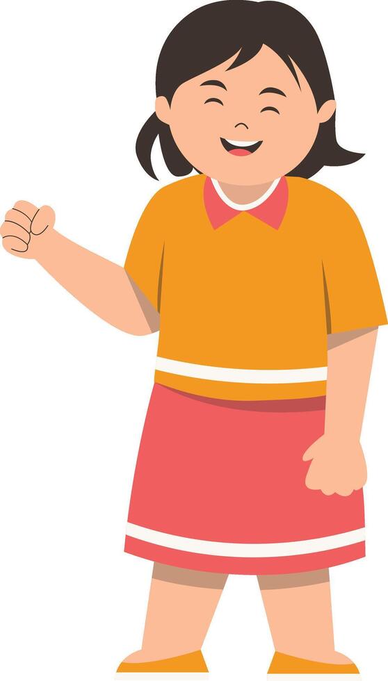 World Children Day Character with Happy Expression vector