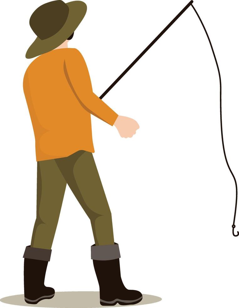Fisherman Illustration with Hat vector