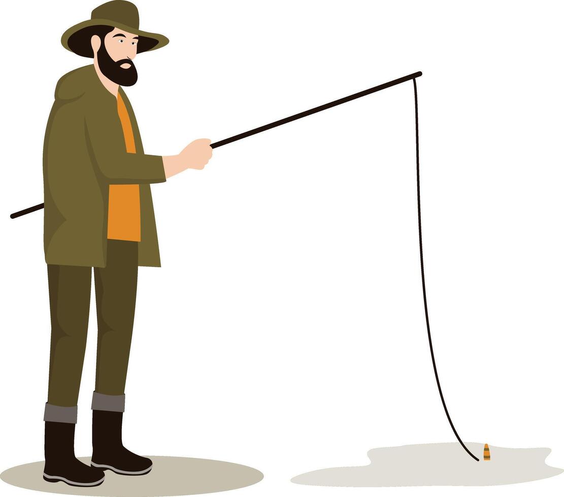 Fisherman Illustration Design vector