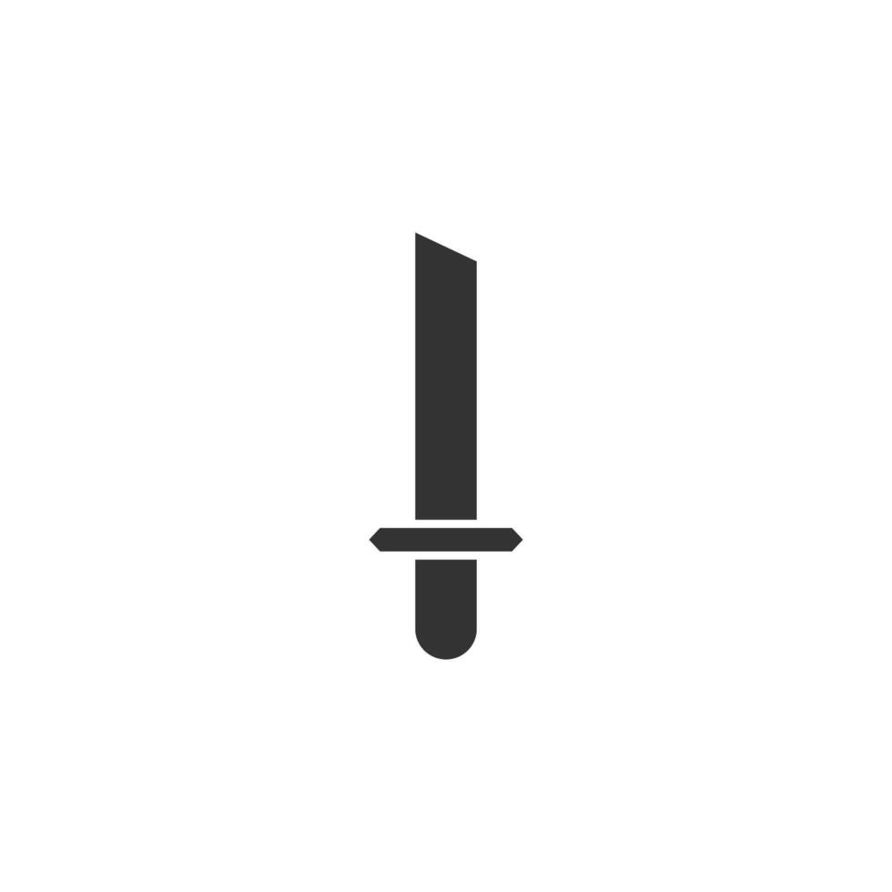 Silhouette Sword Icon Illustrating Blade Weaponry On White Background vector