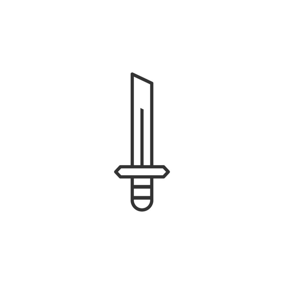 Outline Sword Icon Illustrating Blade Weaponry On White Background vector