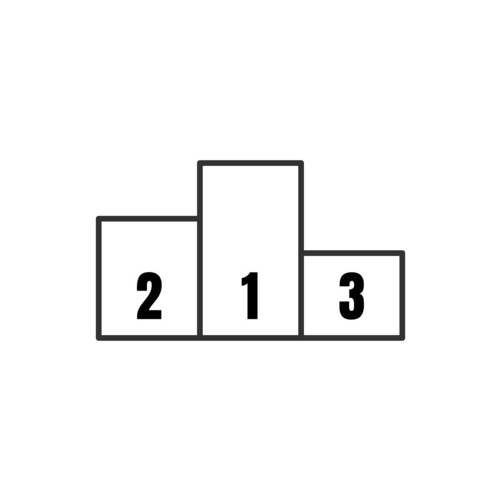 Outline Podium Illustration Representing Competition and Success vector