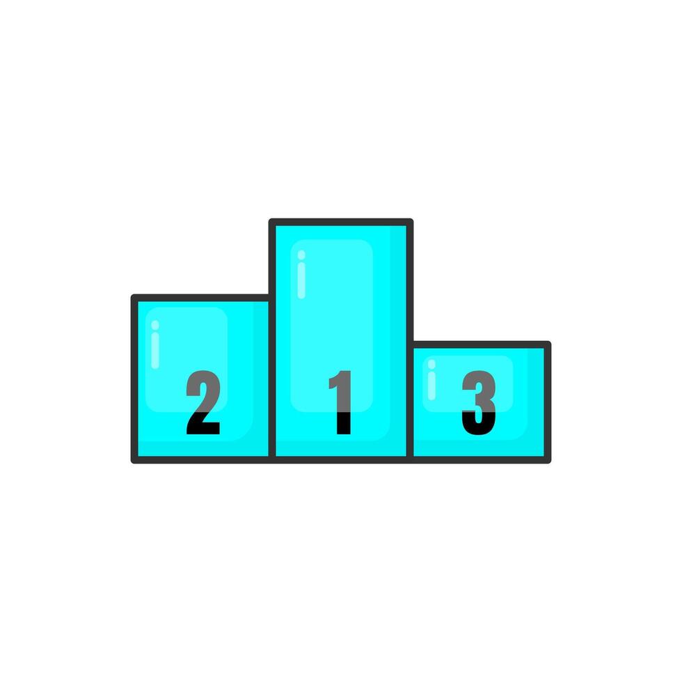Bright Blue Podium Illustration Representing Competition and Success vector