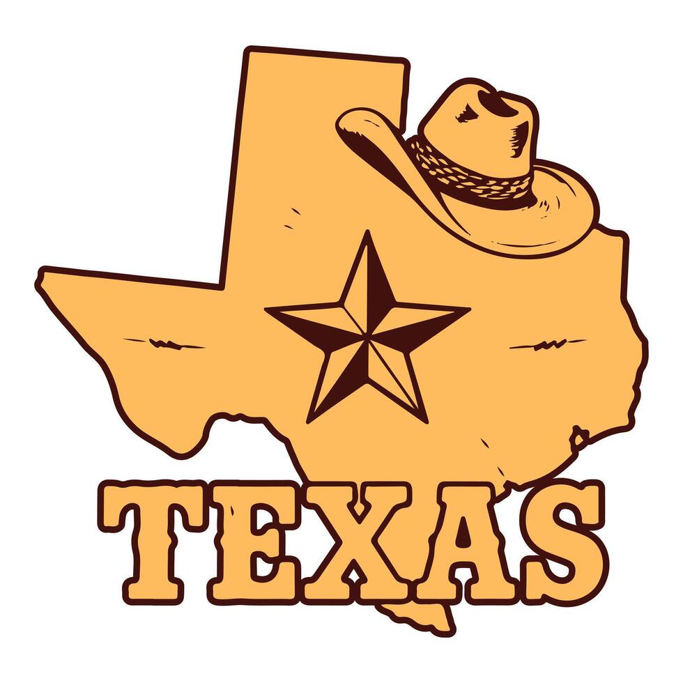Minimalist of Texas State Map Illustration vector