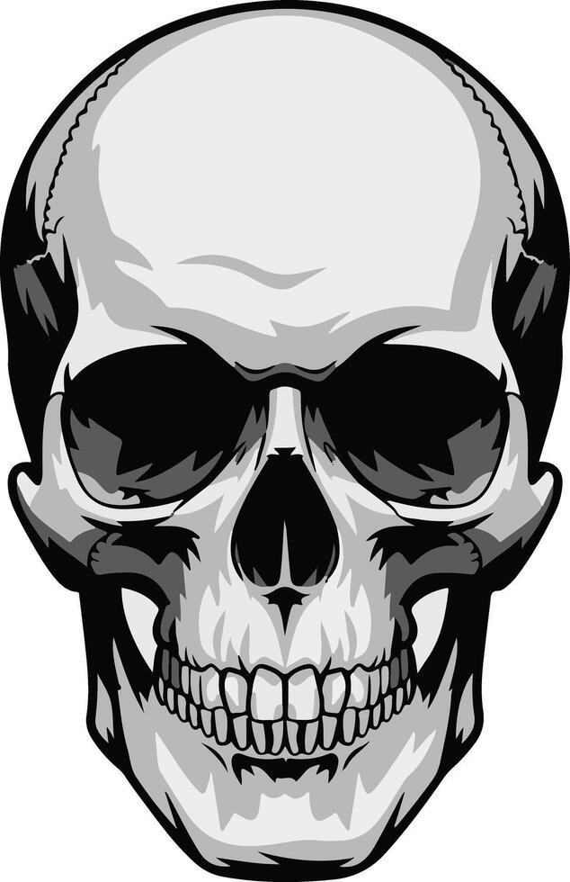 Skull silhouette black isolated on white background vector