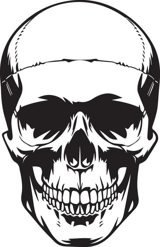 Human Skull Illustration silhouette black isolated with white background vector