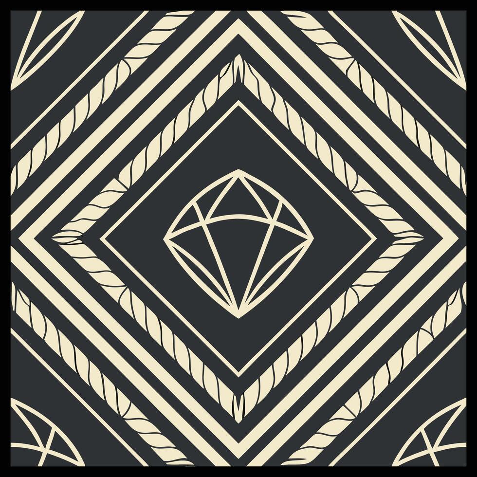 a diamond pattern in black and white. vector