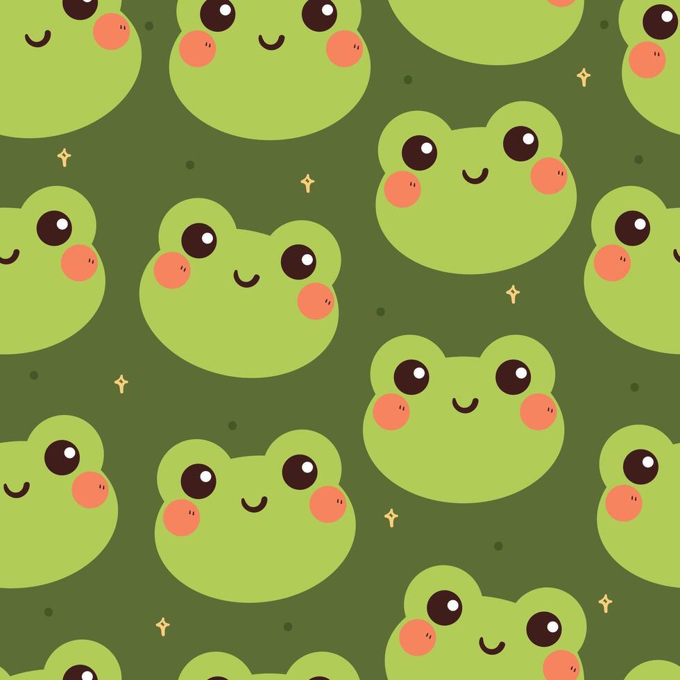 seamless pattern cute cartoon frog. cute animal drawing for wallpaper, pattern, background vector