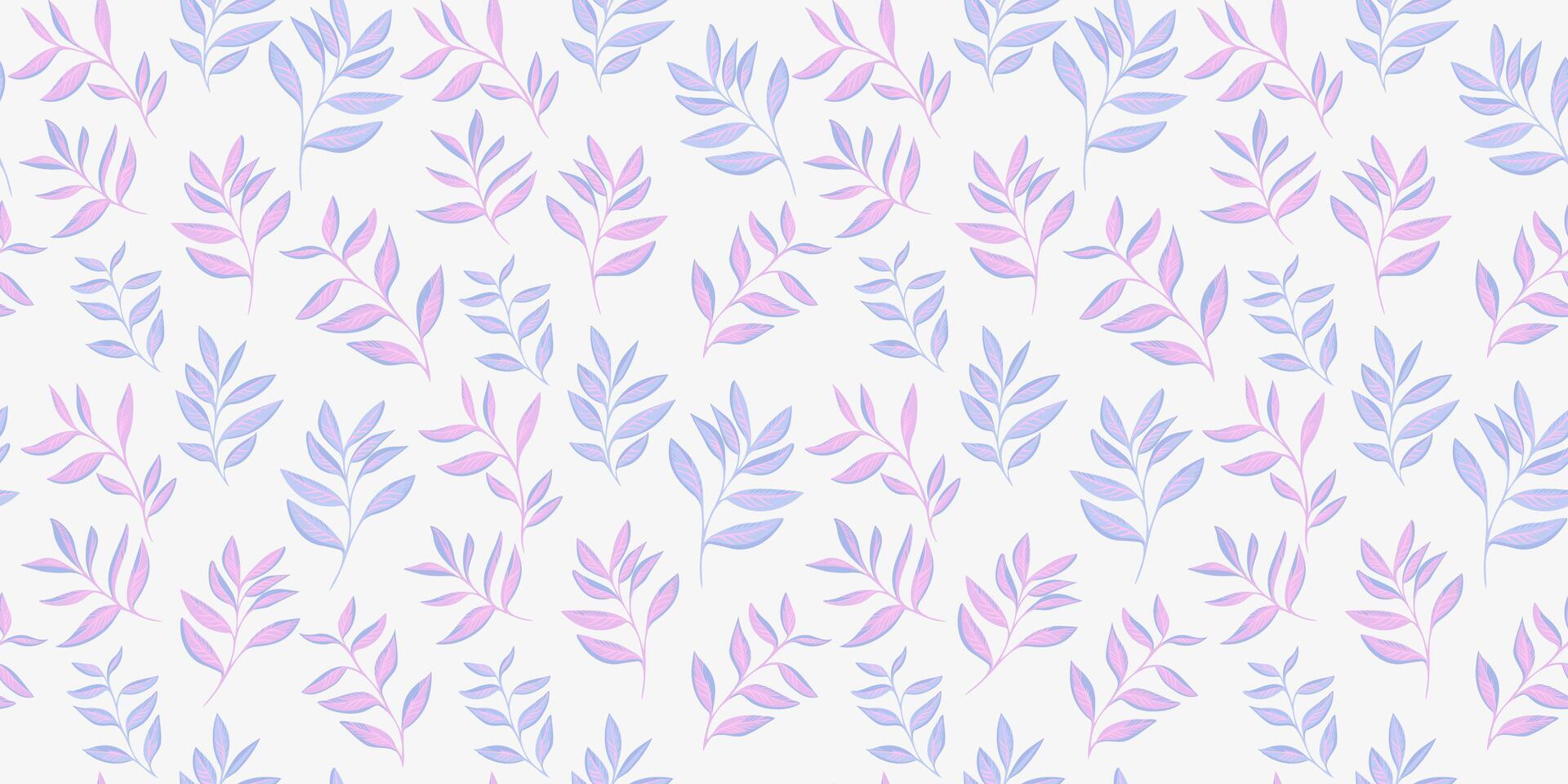 Pastel seamless pattern with abstract artistic tiny branches leaves. Stylized small leaf stems print on a light background. drawing illustration. Nature ornament for textile, fabric vector