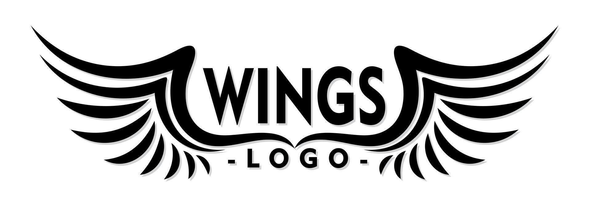 A logo of the black wings of bird. vector