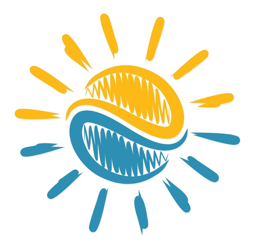 A symbol of sun and blue sea. vector