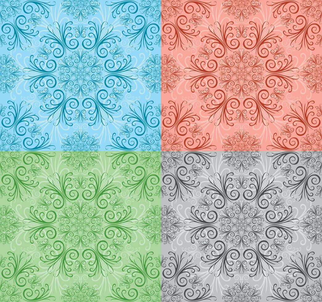 A set seamless color backgrounds with snow. vector