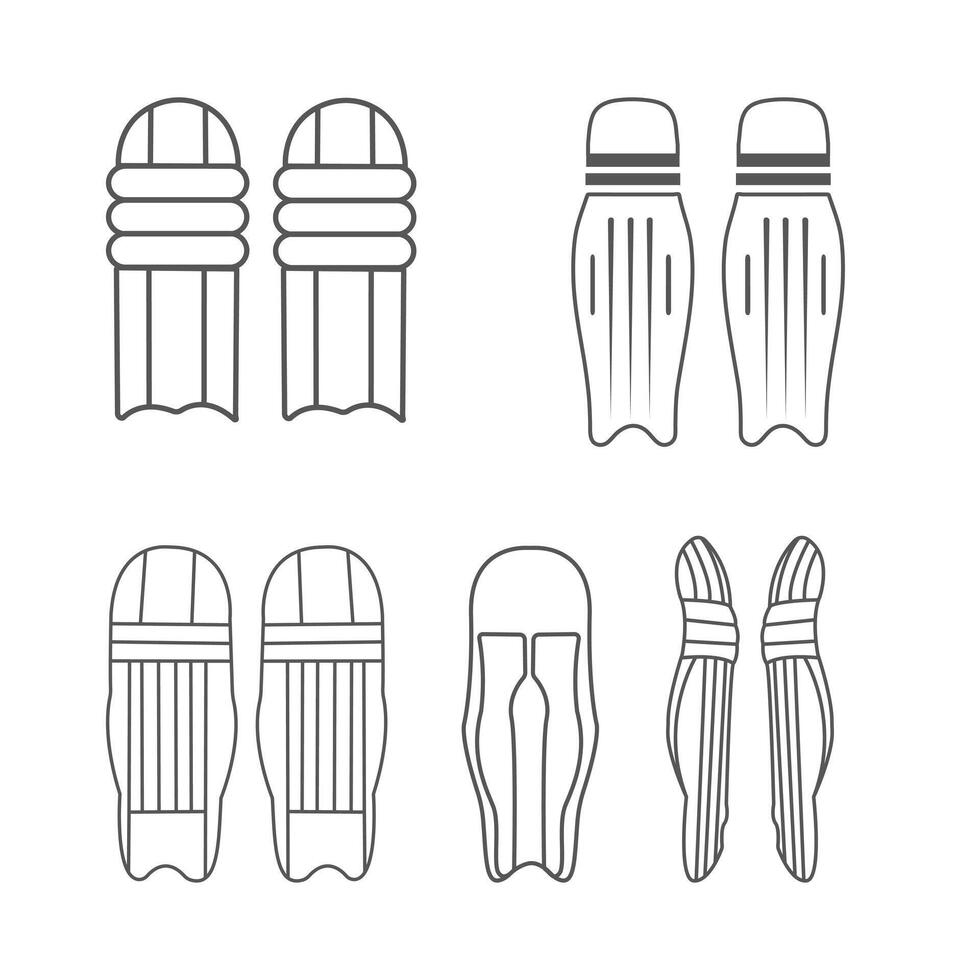 Cricket Garde Clip Art Isolated Collection, Cricket Garde Silhouette Icon Set, vector