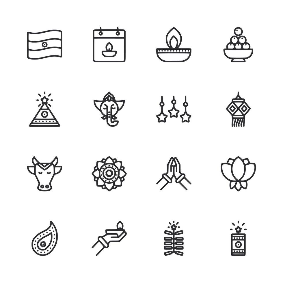 A set of icons that include a cow, a flower, a star, a bell, a cow, a cow, a cow vector
