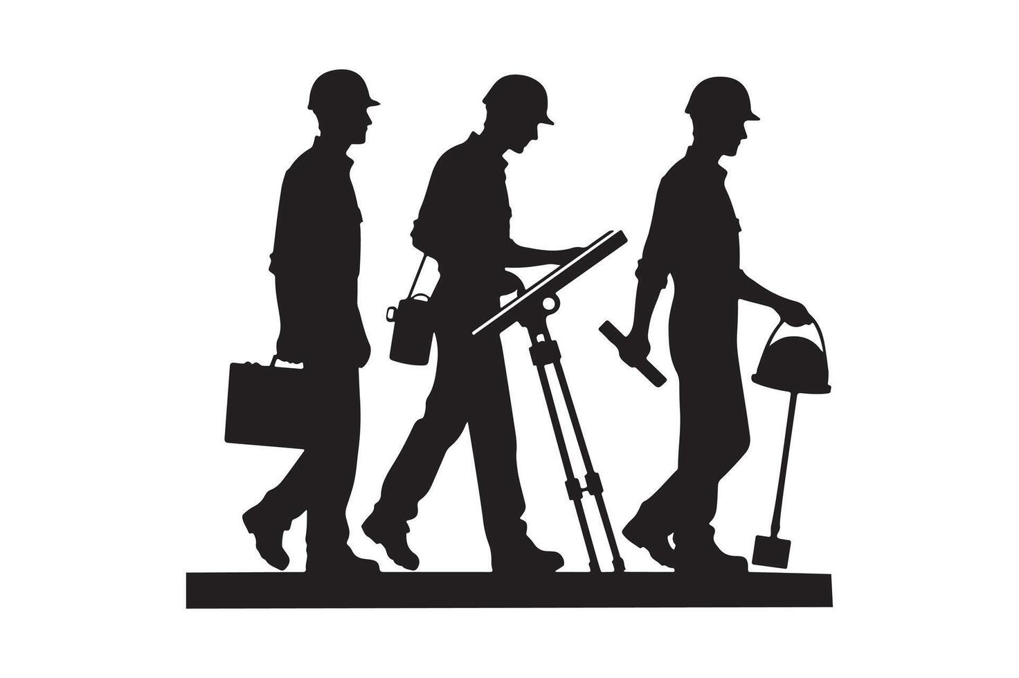 Silhouette of Construction Worker Professional Design vector