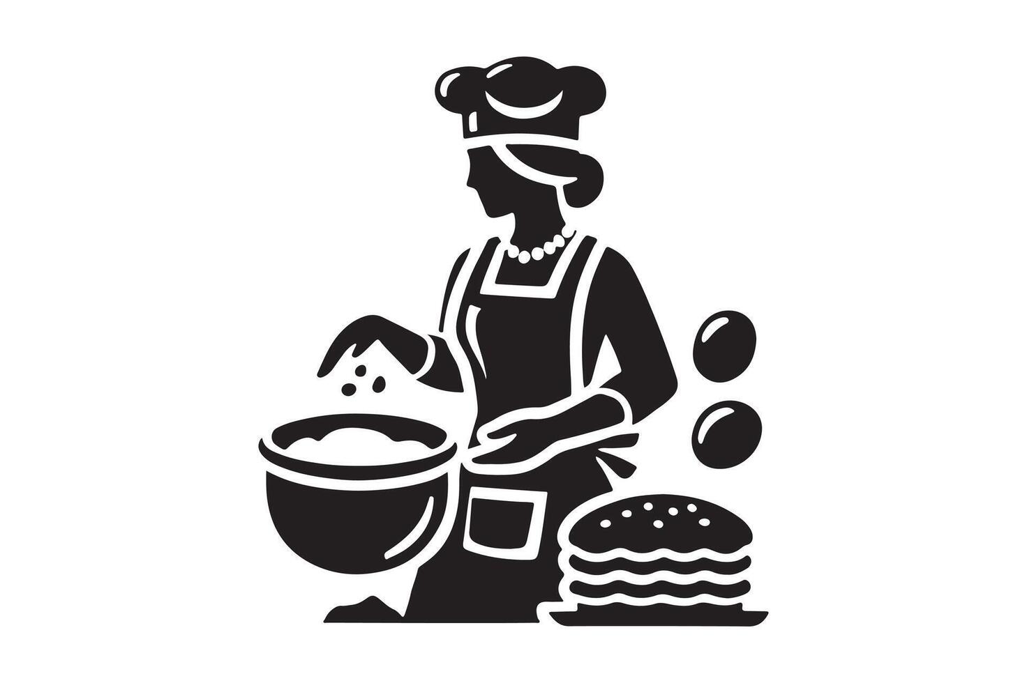 Chef Hat and Utensils Silhouette Cleanr Design vector