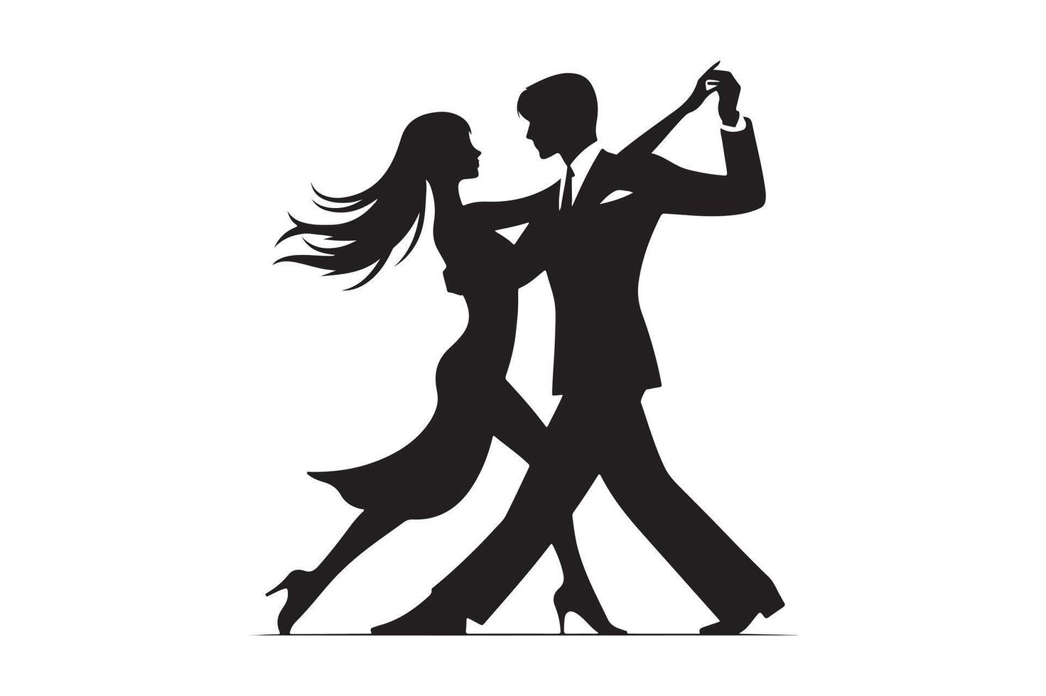 Elegant Tango Dancing Silhouette Black Design vector
