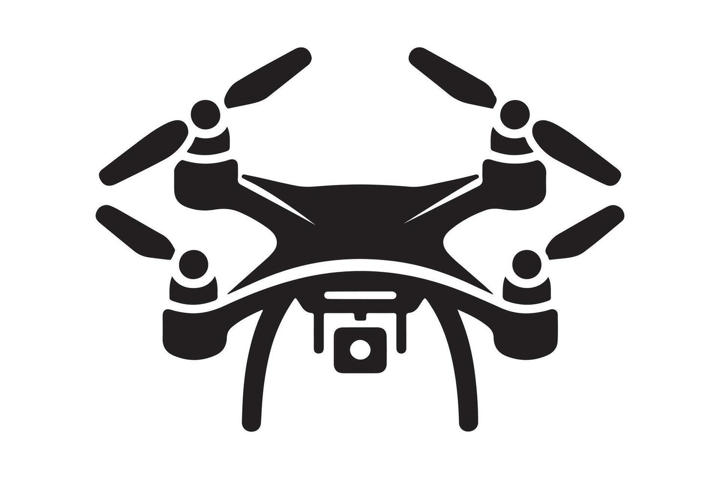 Sleek Drone Design Black Silhouette Art vector