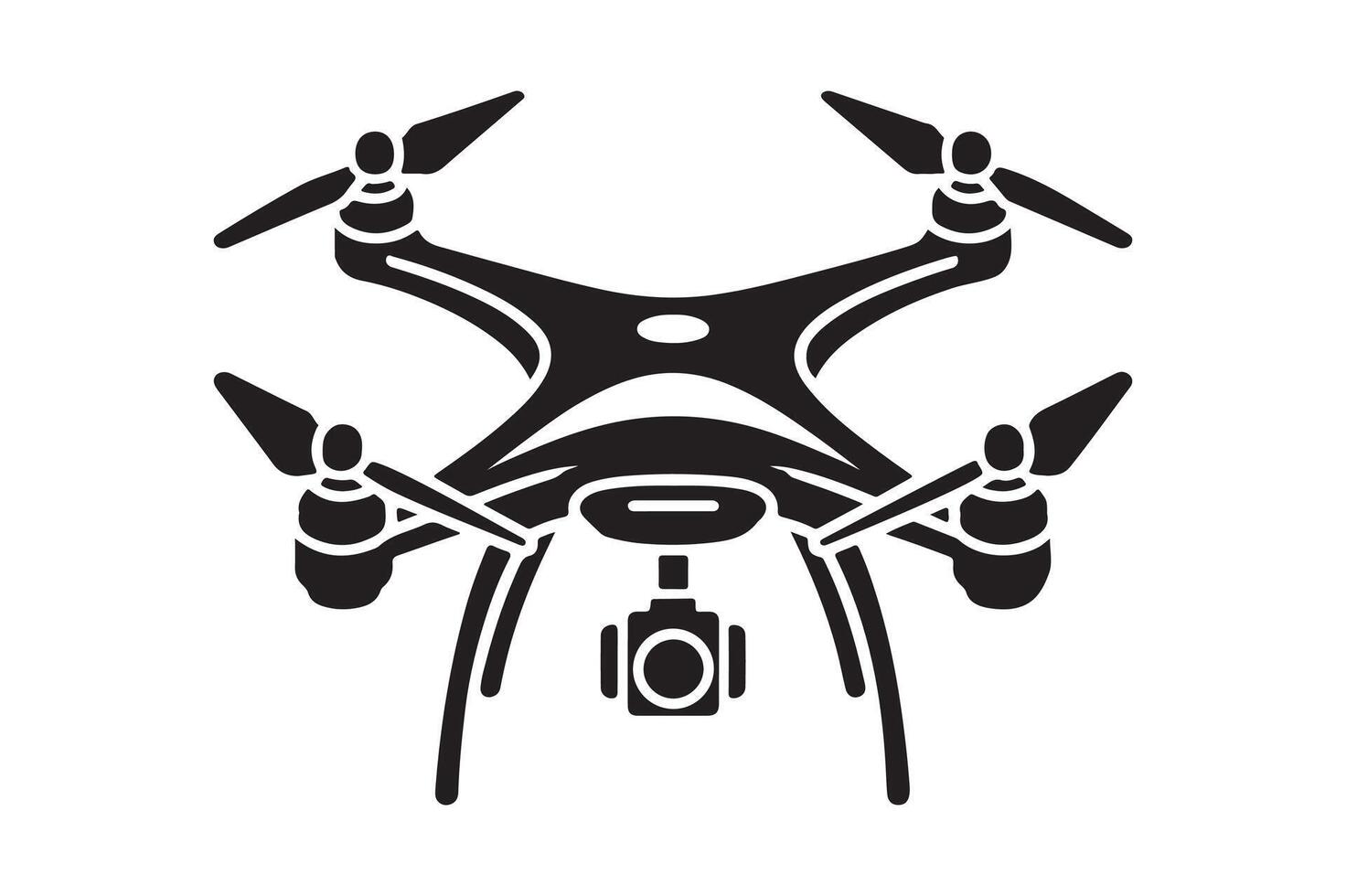 Simple Drone Icon Clean and Minimalist Silhouette vector