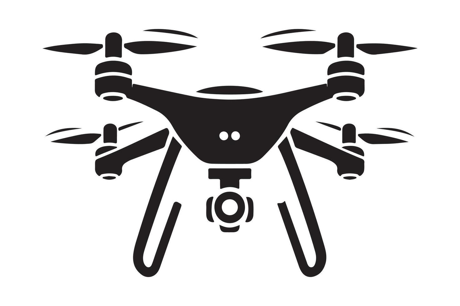 Black Silhouette Drone Minimalist Illustration vector